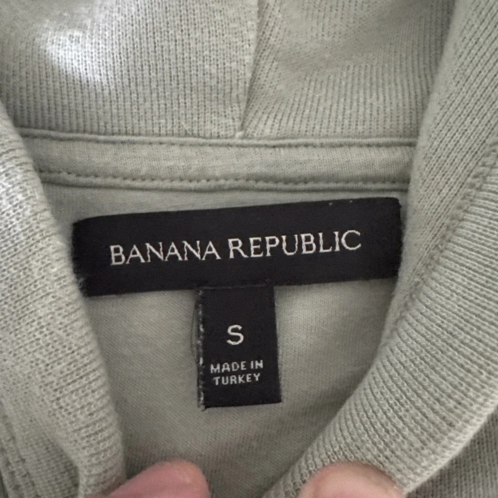 Banana Republic Hoodie Mens Small Olive Green 100% Cotton Pullover Long Sleeve